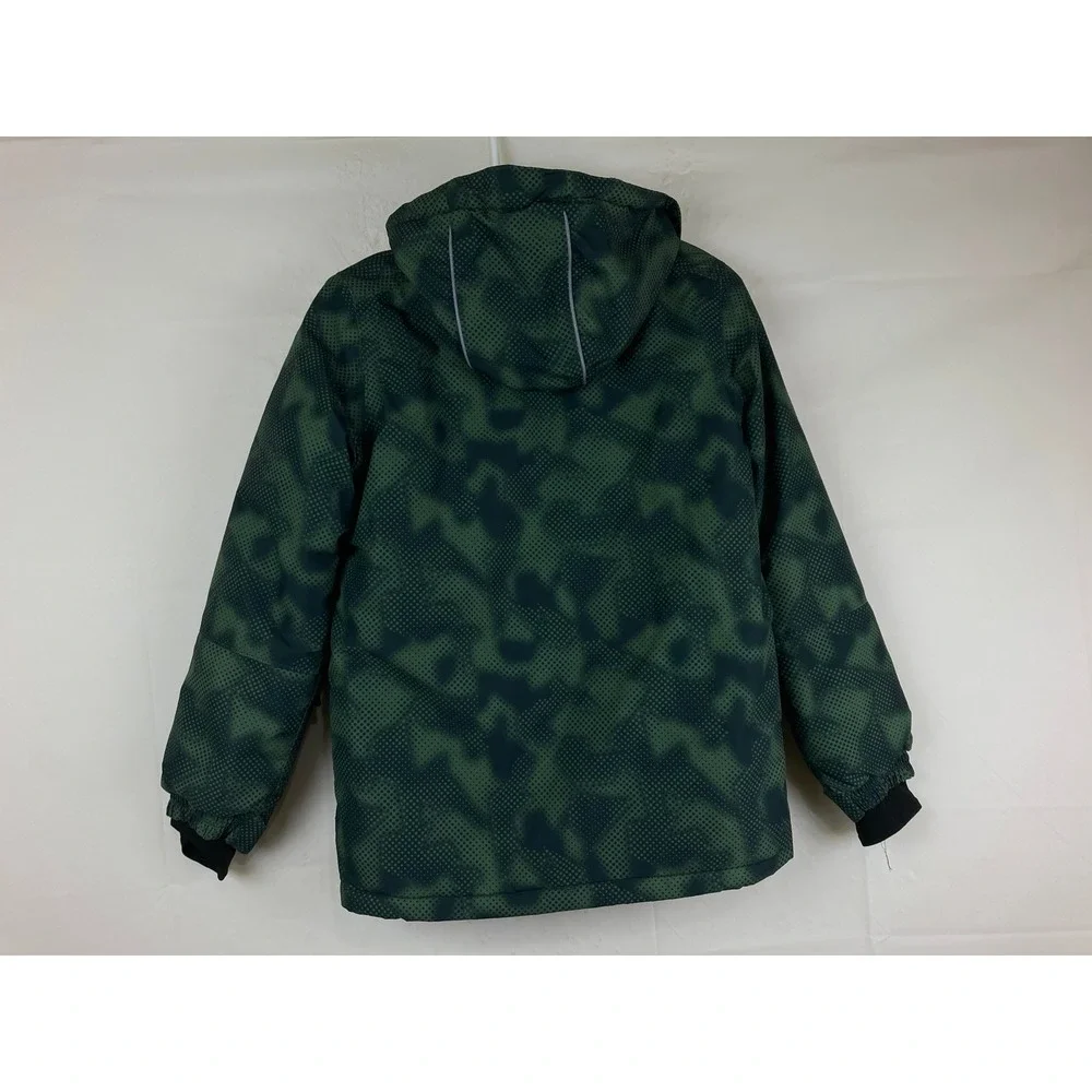 Kamik Winter Jacket Boys sz 12 Green Camo Insulated Ski Coat School Warm Outdoor